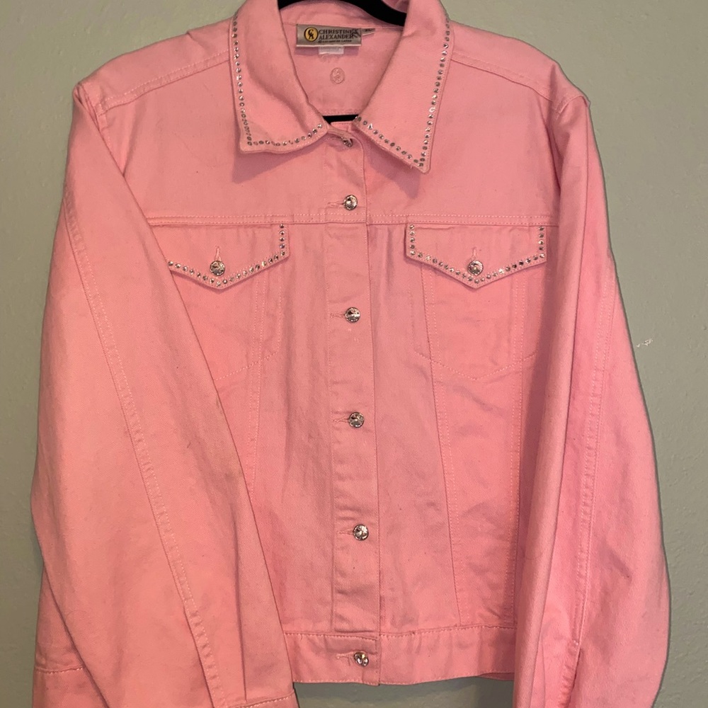 PINK custom Sparkle Jean jacket🌸